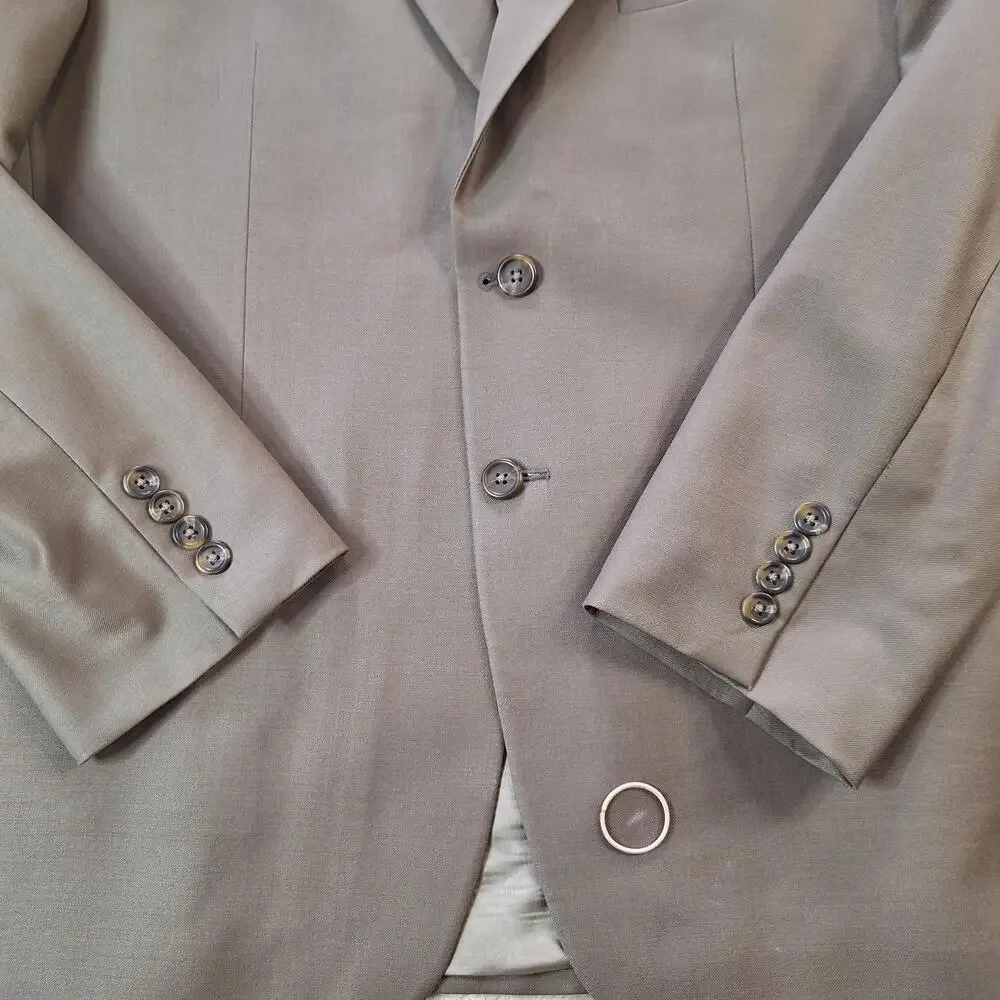 Chaps Ralph Lauren Suit Jacket Mens 42 Short Brown Wool Single Vent 2 Button